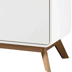 2-türige Kommode in Weiß mit Eiche - Kolreva