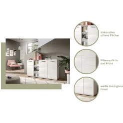 2-türige Kommode mit drei offenen Fächern - Rugova