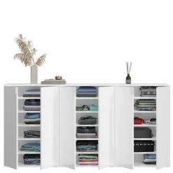 6-türige Schuhkommode in Weiß - Ejulia (dreiteilig)