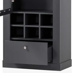 1-türige Vitrine mit Flaschenfächern & Schublade - Lionel