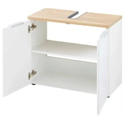 2-türige Waschkommode in Weiß & Eiche - Etosia