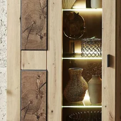 1-türige Wohnzimmervitrine in Wildeiche Holzoptik - Iniaco