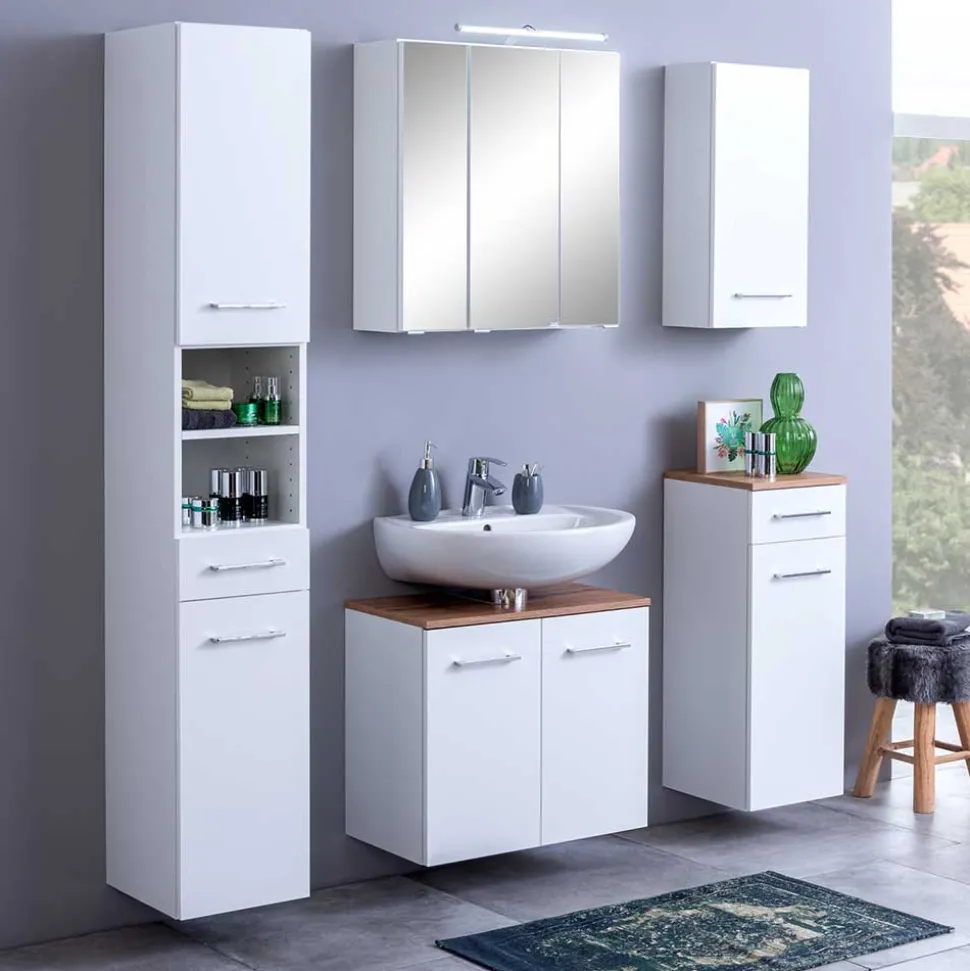 1-türiger Bad Hängeschrank 30x64x20 cm - Lasdias