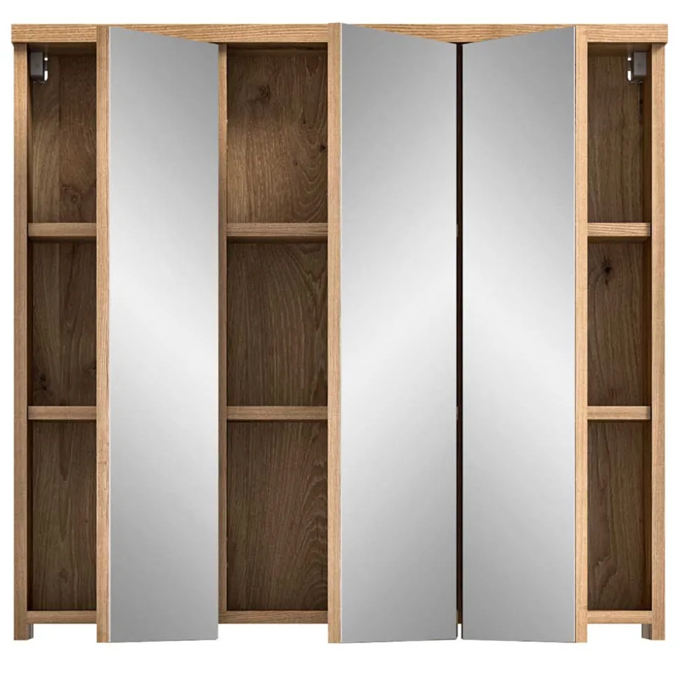 3-türiger Bad Spiegelschrank 80 cm breit - Steikun