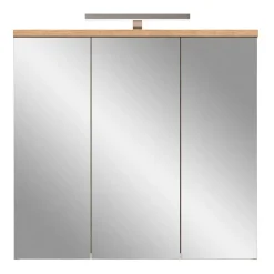 3-türiger Bad Spiegelschrank 80 cm breit - Steikun