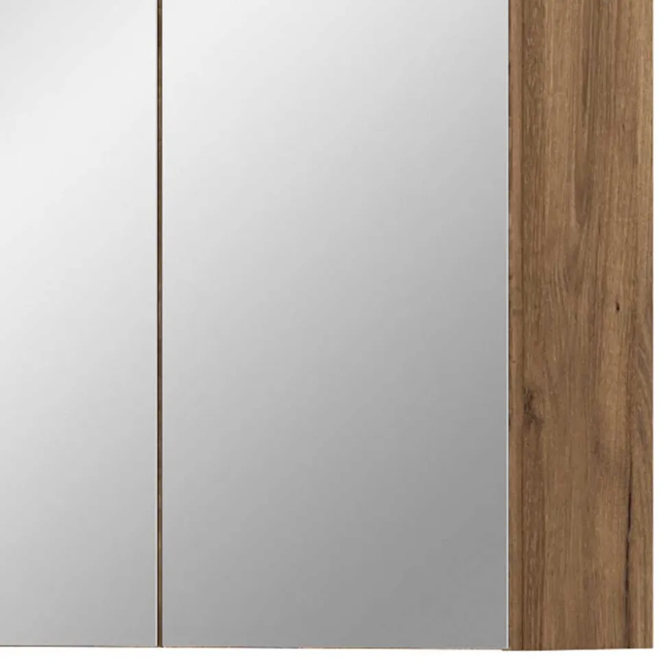 3-türiger Bad Spiegelschrank 80 cm breit - Steikun