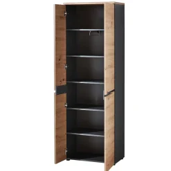 2-türiger Dielenschrank mit Spiegel & Wildeiche Dekor - Kuetra