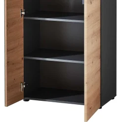 2-türiger Dielenschrank mit Spiegel & Wildeiche Dekor - Kuetra