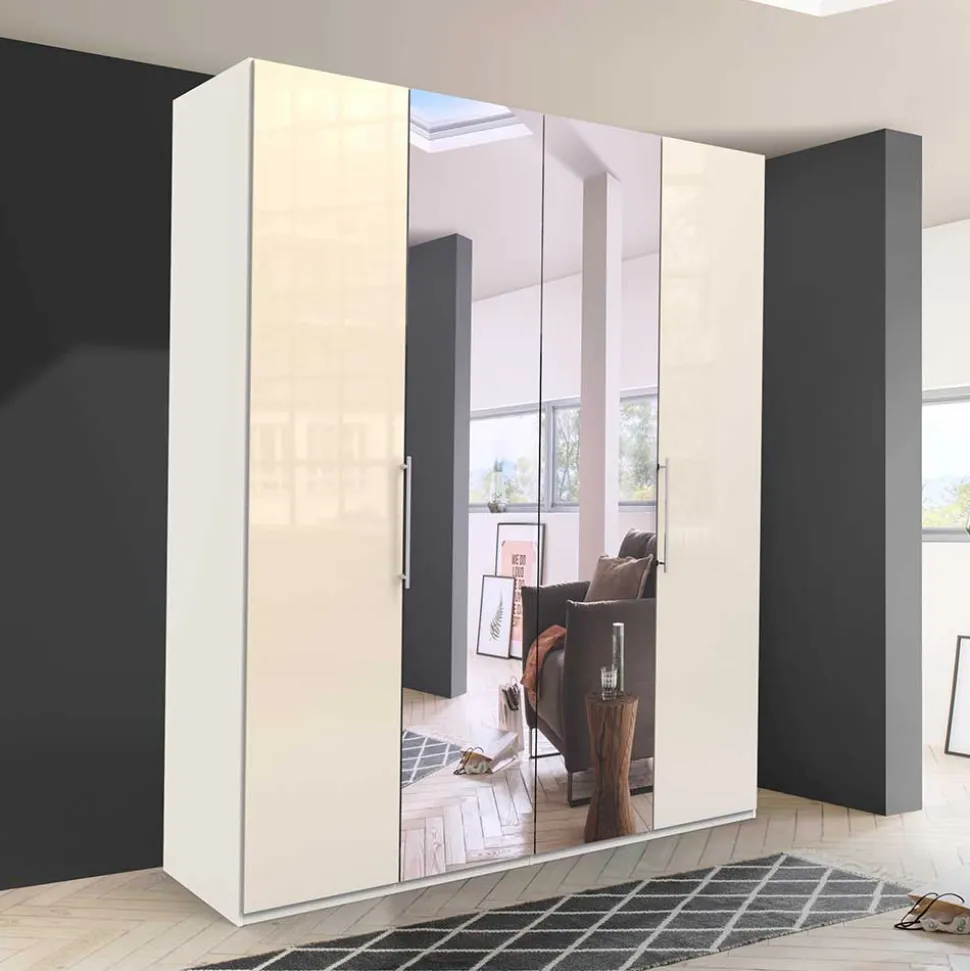 2-türiger Falttüren Kleiderschrank mit Spiegel - Zidarie