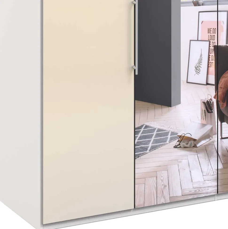 2-türiger Falttüren Kleiderschrank mit Spiegel - Zidarie