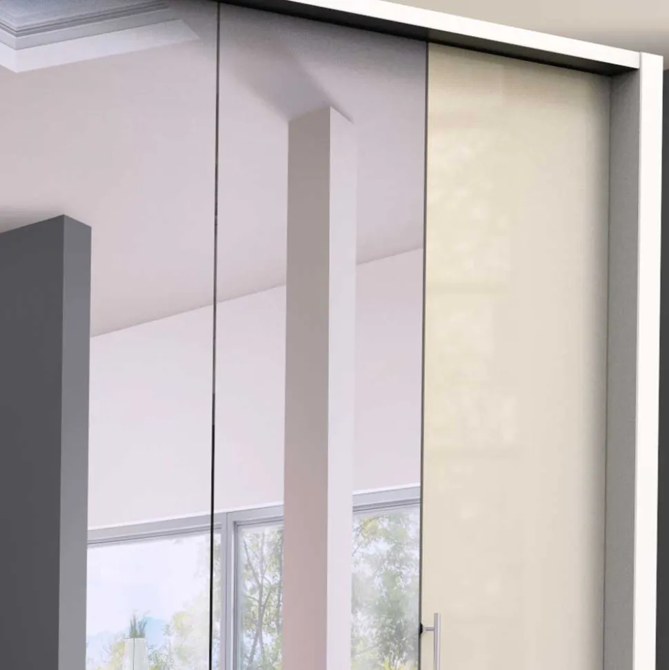 2-türiger Falttüren Kleiderschrank mit Spiegel - Zidarie