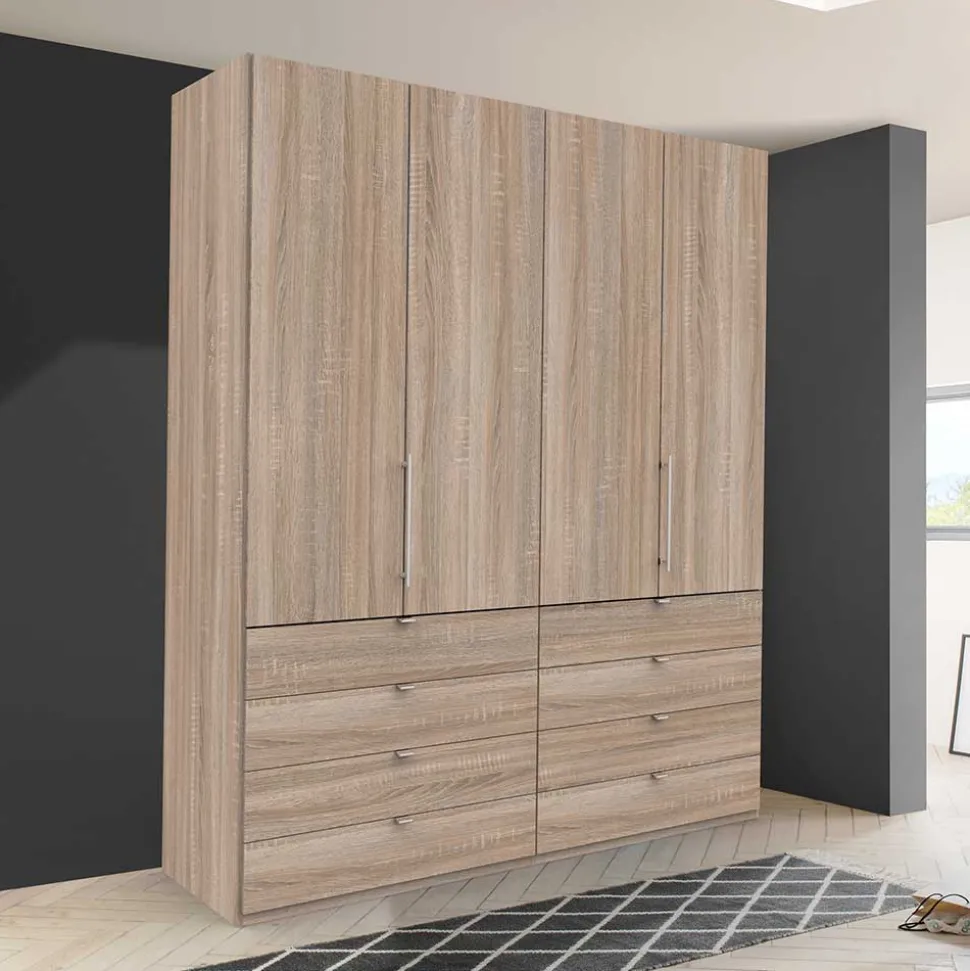 2-türiger Falttüren Schrank mit acht Schubladen - Zayun