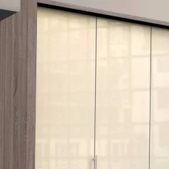 2-türiger Falttürenschrank in Creme Glas - Vergil