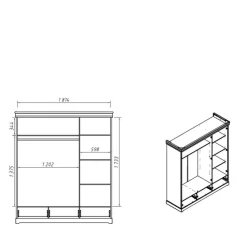3-türiger Holz-Schlafzimmerschrank in Weiß - Presto