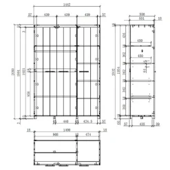 3-türiger Kinderzimmerschrank in Weiß - Ellen