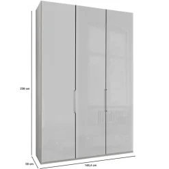 2-türiger Kleiderschrank glasbeschichtet - Jimdira