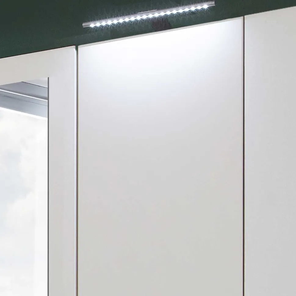 6-türiger Kleiderschrank in Weiß mit Spiegel - Furcia