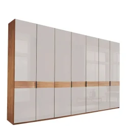 7-türiger Kleiderschrank in Weiß Glas - Dilacco
