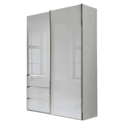 2-türiger Kleiderschrank in Weiß Glas - Heralisa