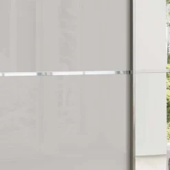 2-türiger Kleiderschrank in Hellgrau & Braun - Sabelle