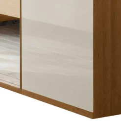 3-türiger Kleiderschrank in Eiche & Beige - Emdsiva
