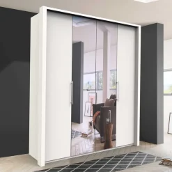 2-türiger Kleiderschrank mit Falttüren in Weiß - Donpiave