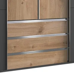 4-türiger Kleiderschrank mit Dreh- & Schiebetüren - Bafata