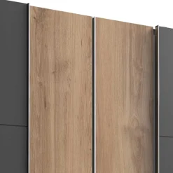 4-türiger Kleiderschrank mit Dreh- & Schiebetüren - Bafata