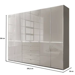 6-türiger Kleiderschrank mit fünf Schubladen - Nucina