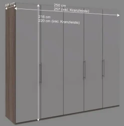 3-türiger Kleiderschrank mit Falttüren - Vaclyn