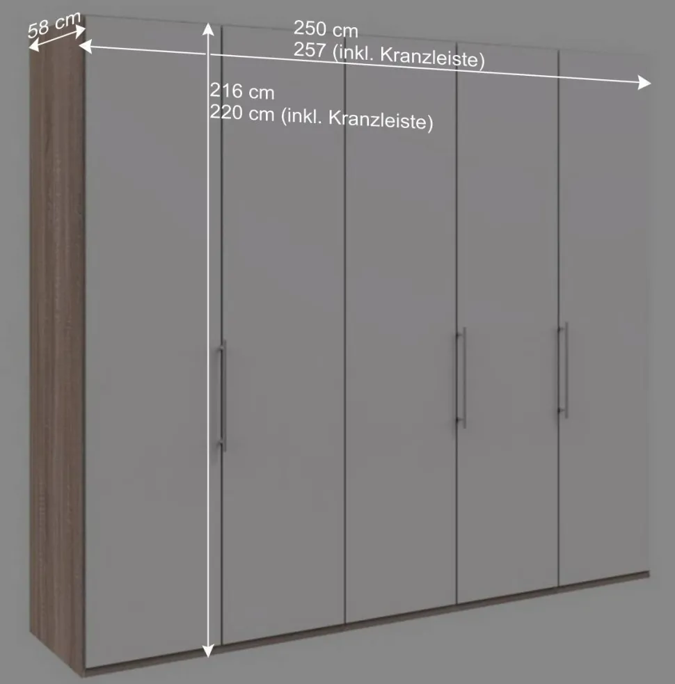 3-türiger Kleiderschrank mit Falttüren - Vaclyn