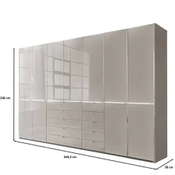 7-türiger Kombi-Kleiderschrank 345 cm breit - Nucina