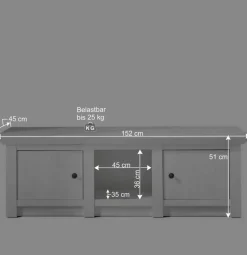 2-türiger Landhaus TV Schrank in Weiß - Chelles