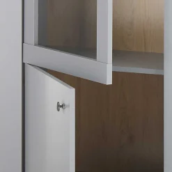 2-türiger Landhaus Vitrinenschrank in Lichtgrau - Buleta