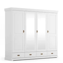 4-türiger Landhausschrank in Weiß - Presto