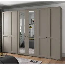 6-türiger Schlafzimmer Kleiderschrank in Hellgrau - Ridonna