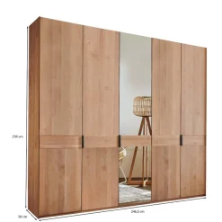 5-türiger Schlafzimmer-Kleiderschrank teilmassiv - Murray
