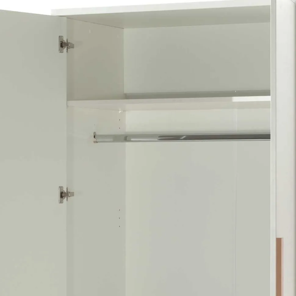 2-türiger Schlafzimmerschrank in Weiß mit Buche - Eldrus