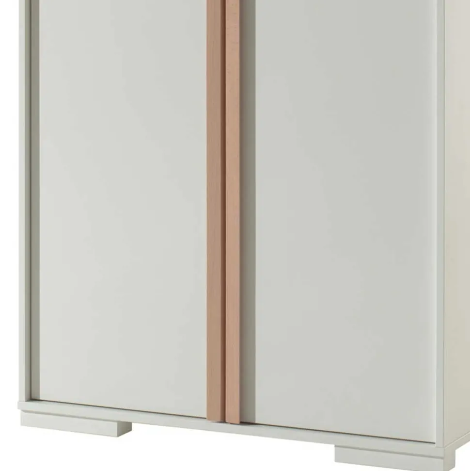 2-türiger Schlafzimmerschrank in Weiß mit Buche - Eldrus