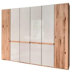 6-türiger Schlafzimmerschrank in Kernbuche & Beige - Krofun