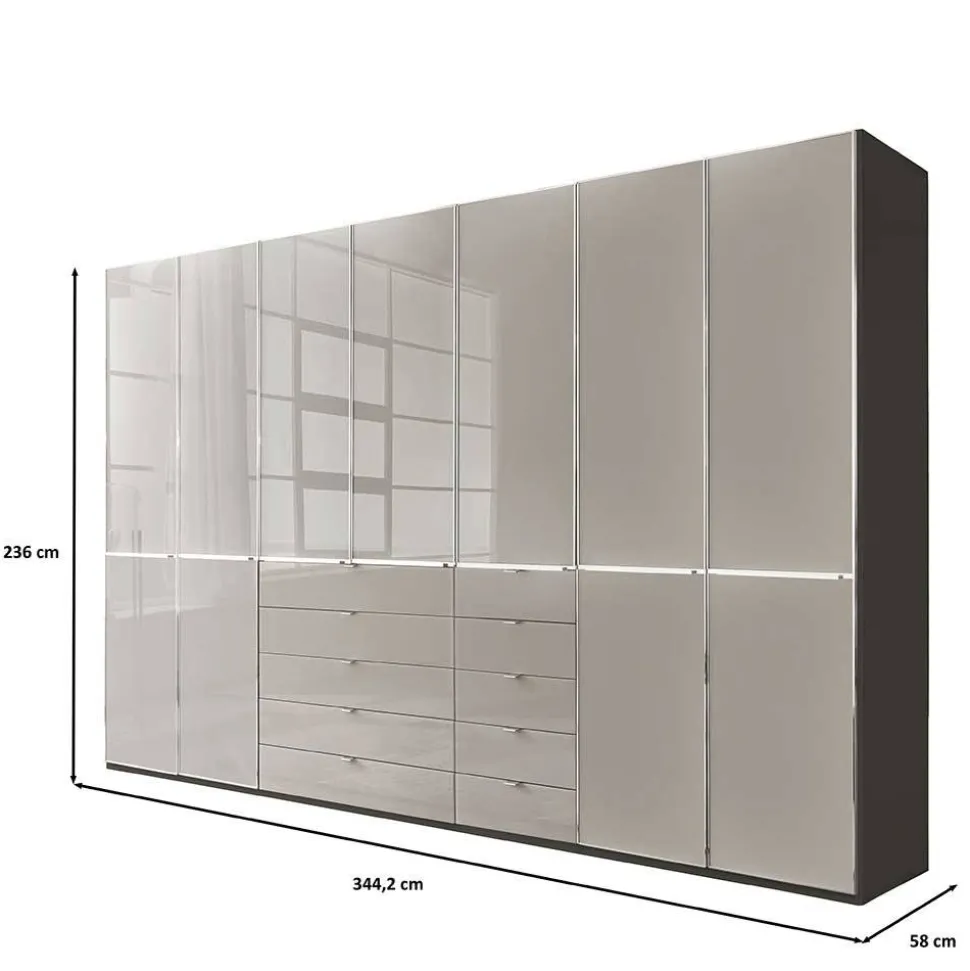 7-türiger Schlafzimmer-Schrank zweifarbig - Korcula