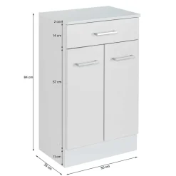 2-türiger Schrank fürs Bad in Grün & Weiß - Loenixa