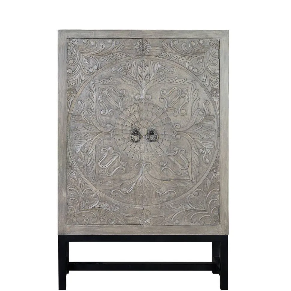 2-türiger Schrank in Grey Wash Holz - Liberatos