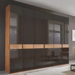 6-türiger Schrank mit Glas Dunkelbraun - Hung