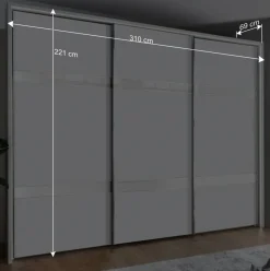 3-türiger Schwebetürenschrank in Weiß - Elisabeth