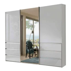 3-türiger Schwebetürenschrank in Weiß mit Spiegel - Amelie