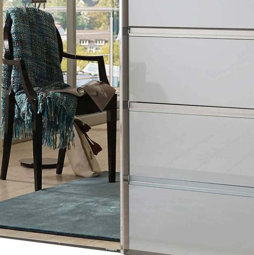 3-türiger Schwebetürenschrank in Weiß mit Spiegel - Amelie