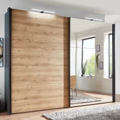 2-türiger Schwebetürenschrank mit Spiegel - Checky