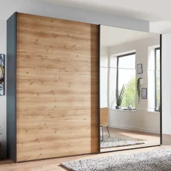 2-türiger Schwebetürenschrank mit Spiegel - Checky