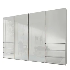 4-türiger Schwebetürenschrank in Weiß - Highlamp